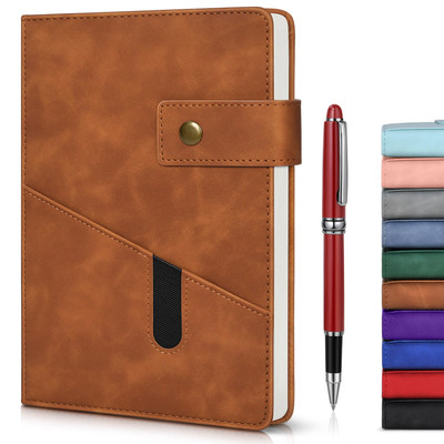 vfaejll Brown A5 Lined Leather Journal Notebook for Men Women,5.9