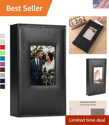 Personalized Leather Photo Album for 300 4x6 Pictures - Stylish Memory Keeper-image