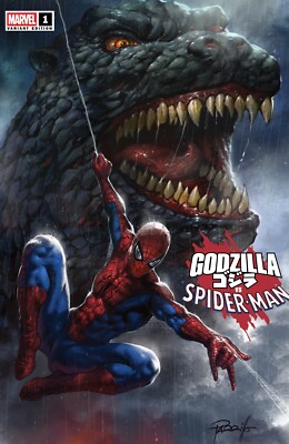 GODZILLA VS SPIDER-MAN #1 MARVEL Parrillo Rebel Base Exc  FULL ART 2 Set PRESALE-image