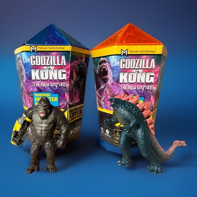 2 Godzilla X Kong The New Empire Mini Surprise Monster Hollow Earth Crystal LOT-image