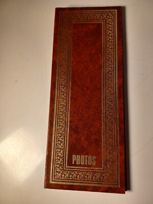Vintage Brown and Gold Photos Album Spiral Bound Holds 60 - 3 1/2