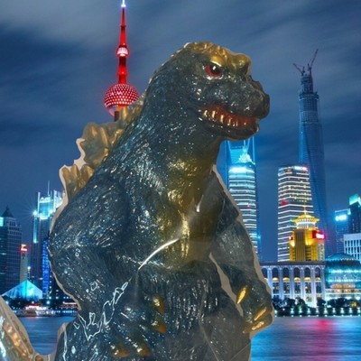 Giga Brain 2015 Super Festival 90 Clear Blue Glitter and Gold Godzilla Kingoji -image
