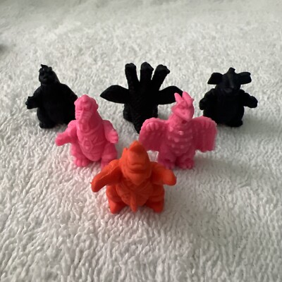 Godzilla Mini Figures POPY Japan 6 Piece Set Vintage 70’s Rare Rubber Gigan-image