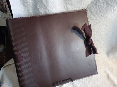 Spiral Bound Leather Scrapbook 12x 12 Pages. 14 Too Load Pages-image