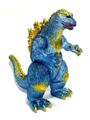 GIGABRAIN GODZILLA 1962 CLEAR BLUE wGLITTER &GOLD SEALD IN BAG XCLUSV USA SELLER-image