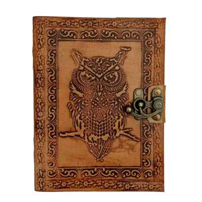 Vintage Leather bound Journal Antique Handmade Paper Notebook Diary Sketchbook-image