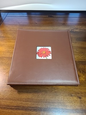 Magnetic Self-Stick Page Photo Album Self Adhesive Leather-Look Brown 25 Pages-image