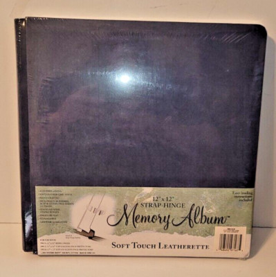 Westrim Memory Album Blue Leatherette Strap-Hinge Scrapbook 11 Sheets 12X12 NEW-image