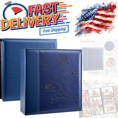 Leather Photo Album 4x6 Holds 500 Pictures Large Capacity Wedding Family-image