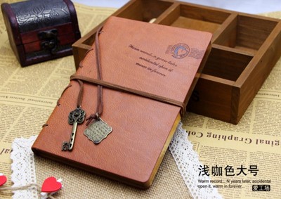 Retro Classic Leather Bound Blank Pages Travel Journal Diary Notebook Sketchbook-image