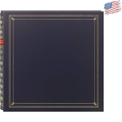 Deluxe Bay Blue 4x6 Photo Album - Antique Gold Accents with Expandable Design-image