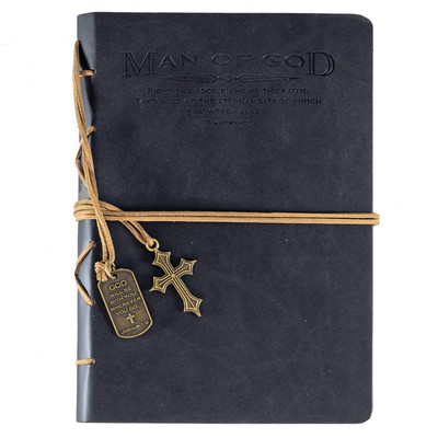 Journal, Man of God with Black Cross Charm (22880), Cross Black-image
