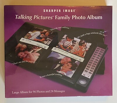 SHARPER IMAGE TALKING PICTURES FAMILY PHOTO ALBUM 96 Photos & 24 Messages-image