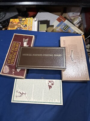 Vtg 1980 Muriel Foster's Fishing Diary Hardback in Original Box & Author Profile-image