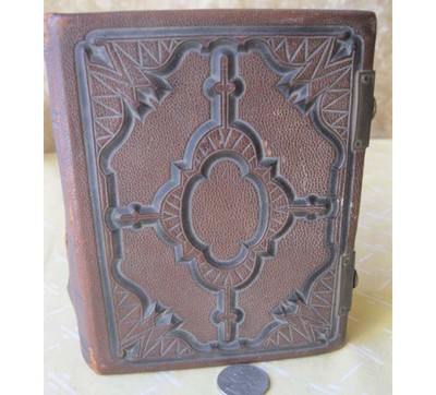 Vintage BOUND PHOTO ALBUM,c.1870,46 IMAGES,Tintypes,CDVs,Studio Photos-image