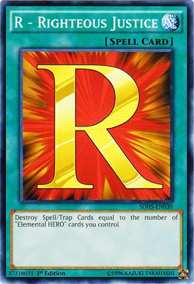 R - Righteous Justice - SDHS-EN030 - Common - 1st Edition - Heavily Played-image