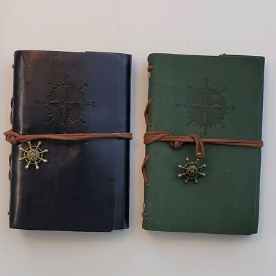Leatherette Bound Journal Vintage Refillable Lined Pages Loose Leaf Noteboook-image