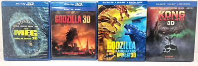 GODZILLA,GODZILLA KING OF THE MONSTERS,KONG SKULL ISLAND,AND THE MEG 3D BLU-RAY-image