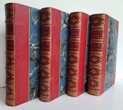 1881 DIARY & CORRESPONDENCE of JOHN EVELYN antique 4 VOLUMES illustrated-image