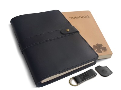 le vent Black Leather Journal Men Women - Elegant Leather Notebook 2 Lined B-image