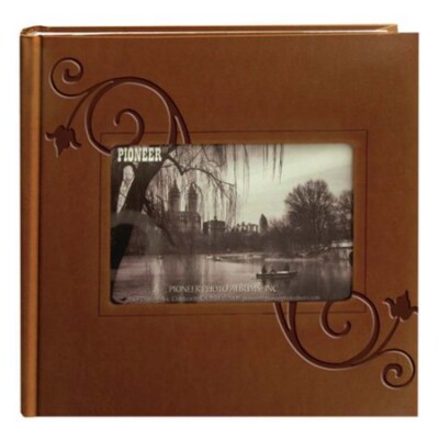 Pioneer Embossed Leatherette Brown Floral Photo Album 4x6-image