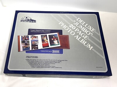 VTG Pioneer Deluxe Jumbo 20 Page Green Photo Album Largest Magnetic Page New-image