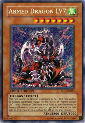 Yugioh! MP Armed Dragon LV7 - SD1-ENDE1 - Secret Rare - Limited Edition Moderate-image