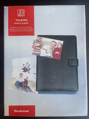 Photo Album Book Recordable 10 Second Brookstone Black-image