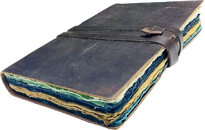 Vintage Leather Journal for Women & Men, Leather Bound Junk Journal Scrapbook, 2-image