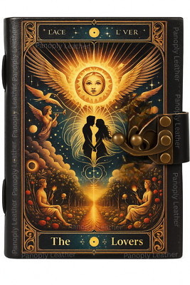 Handmade Leather Bound Journal Grimoire Spell Book Blank Deckle Edge 5x7 Gifts-image