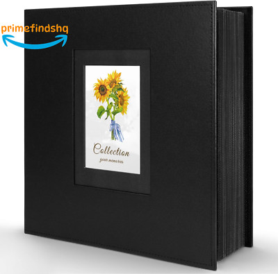 Photo Album Leather Cover X Large Capacity Holds 600 Horizontal & Vertical 4x6-image