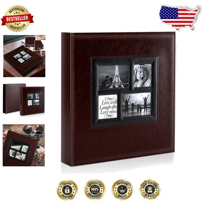 Luxury Wedding Photo Album 4x6 - 1000 Pockets, Horizontal & Vertical Display-image