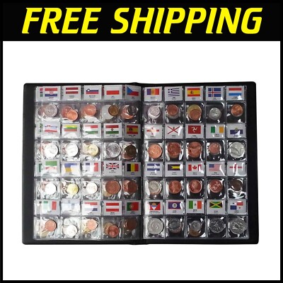 Leather-Bound Coin Collection Kit with Coins from 120 Nations - Gift Ready!-image