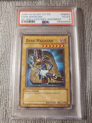 2006 YU-GI-OH! STRUCTURE DECK: SPELLCASTER JUDGMENT 1ST ED DARK MAGICIAN PSA 4-image