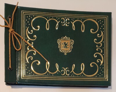 Vintage  Leatherette Bound Crested Scrap Book Photo Album 10