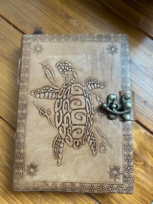 Handmade embossed leather bound journal-image