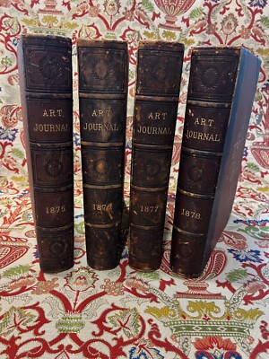 Art Journal D. Appleton & Co 4 Volumes 1875-1878 Antique Leather Bound-image