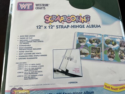 Westrim Crafts Strap Hinge 12x12 Scrapbook Album - Hunter Green Soft Leatherette-image