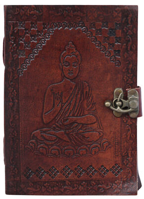 Genuine Leather Diary Brown Gautama Buddha Regular Journal Vintage Writing Book-image