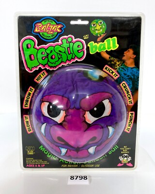 Balzac BEASTIE Magic Action Ballon Ball Purple (Godzilla) 1990'S New Old Stock-image