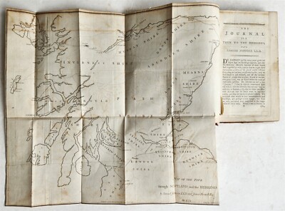 1786 TOUR to HEBRIDES JOURNAL w/SAMUEL JOHNSON by JAMES BOSWELL antique w/MAP-image