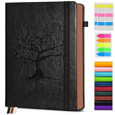 8.5x11 Inch Leather Journal A4 Lined Notebook for Work School Writing-image