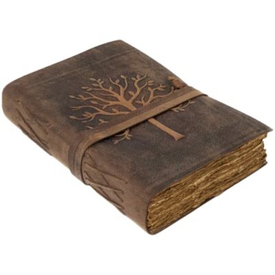 Vintage Leather Journal Tree Of Lifeleather Bound Journalantique Paperbeautiful -image