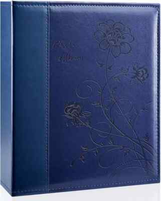 Photo Album 8X10 Clear Pages Pockets Leathe Cover Slip Slide in Photo Album Hold-image