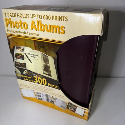 Simply Life 2 Pack Burgundy Bonded Leather Photo Album 600 Photos New  With Wear-image