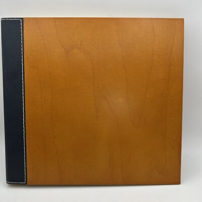 Burnes of Boston Vintage Panodia 100-4x6 Photo Album w/Memo Area Wood & Leather-image
