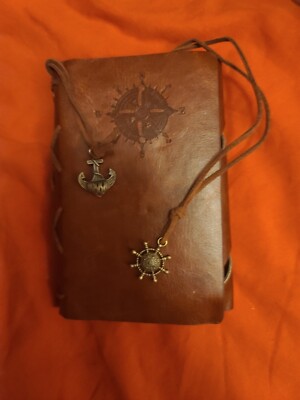 Brown Leather Bound Nautical Themed Journal 7