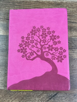 Tree of Life Pink Leather Bound Journal Blank Paper  Notebook 5X7 Diary New-image