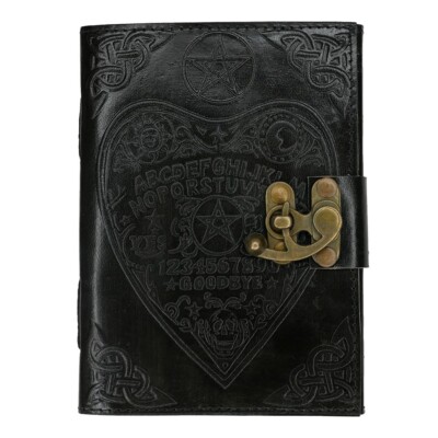 LEATHERBOUND JOURNAL WITH BRASS LOCK & SPIRIT BOARD DESIGN, 13 X 17.5CM (55731)-image