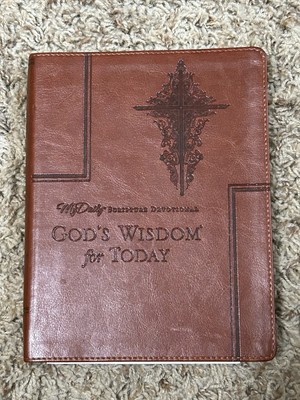 My Daily Scripture Devotional God’s Wisdom For Today, Brown Leather Edition NEW-image